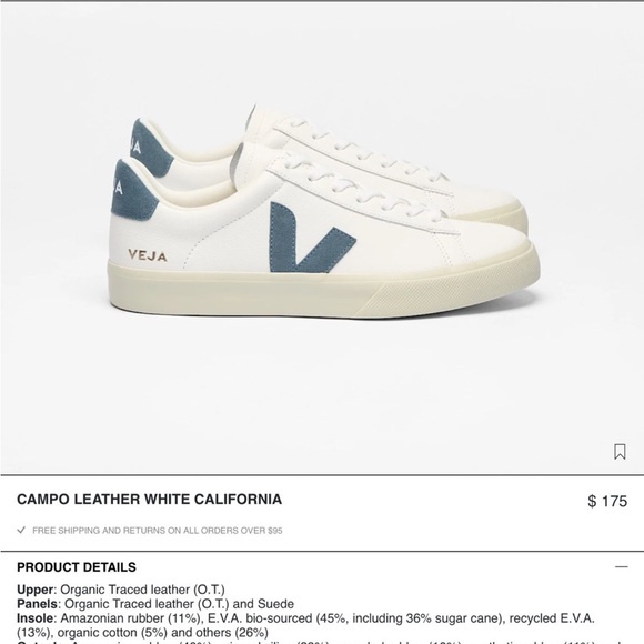 Veja Shoes - Veja campo white California leather Women’s sneakers size 7
